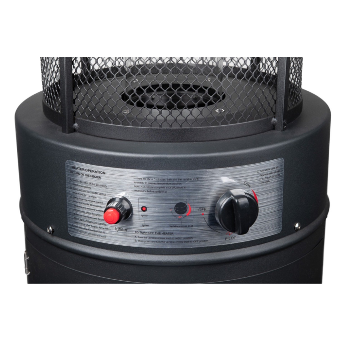 Terrasheater Flame Heater Round mat zwart