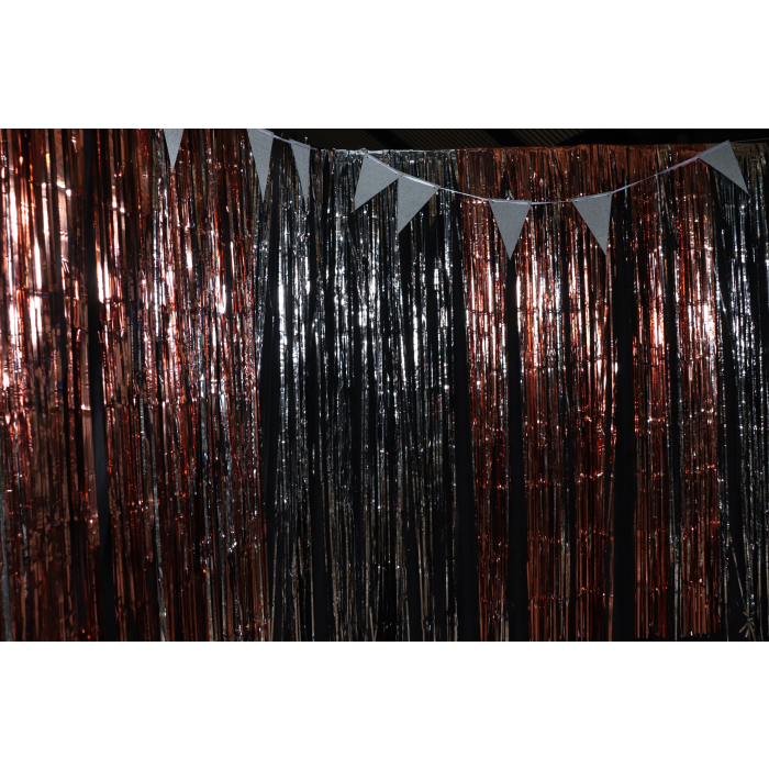Photobooth achterwand zwart / zilver