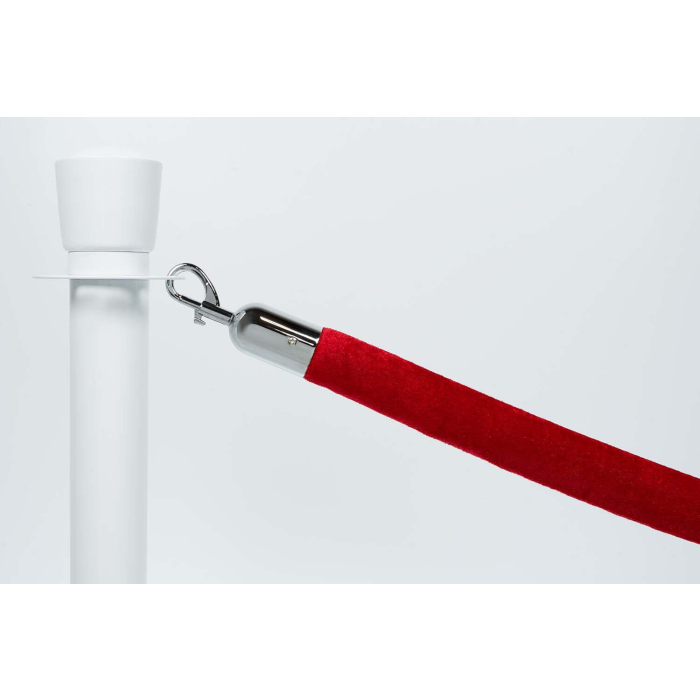 Afzetkoord velours rood met chrome sluiting
