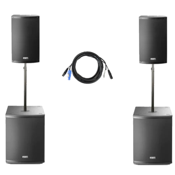 Speakerset 4: 2x 15 inch + 2x 18 inch - Tot circa 250 personen