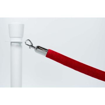 Afzetkoord velours rood met chrome sluiting