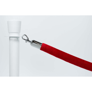 Afzetkoord velours rood met chrome sluiting