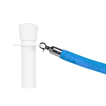 Afzetkoord velours lichtblauw met chromen sluiting