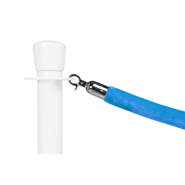 Afzetkoord velours lichtblauw met chromen sluiting