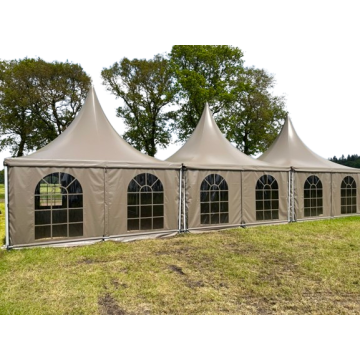 Pagodetent 5 x 5 meter - cappuccino